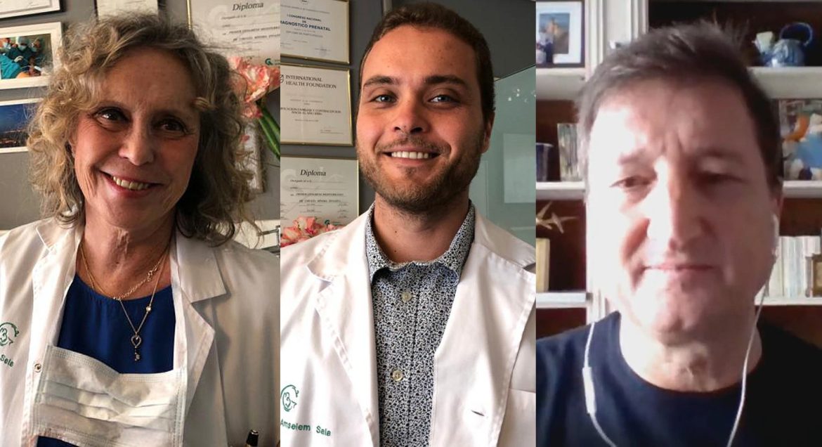 La doctora Carmen Sala Salmerón, el doctor Ariel Amselem Sala y el periodista de la Agencia EFE, Gregorio del Rosario