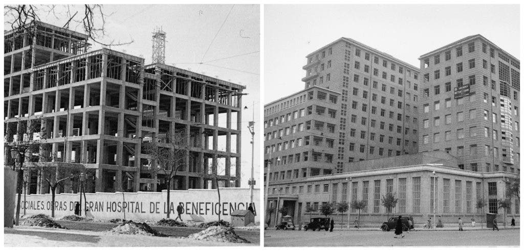 Obras del Hospital de La Princesa para su inauguración en 1955. 