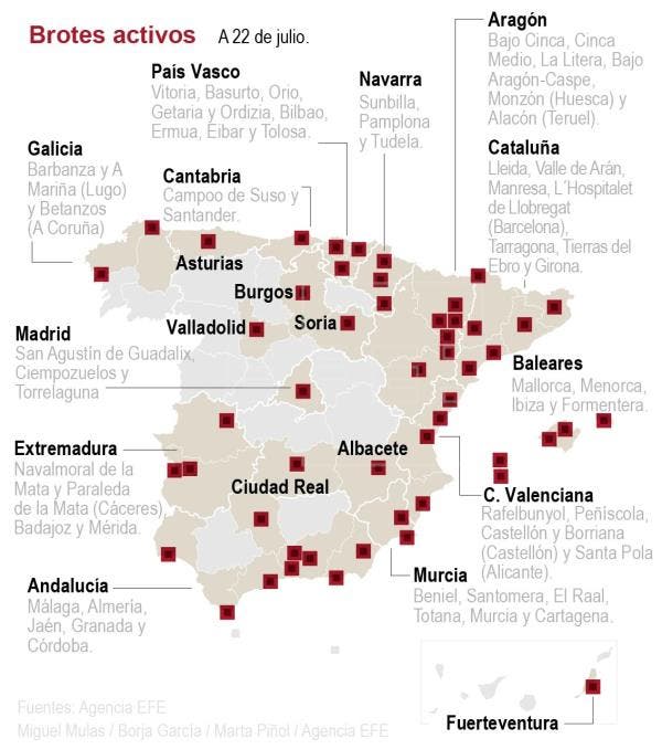 mapa brotes virus