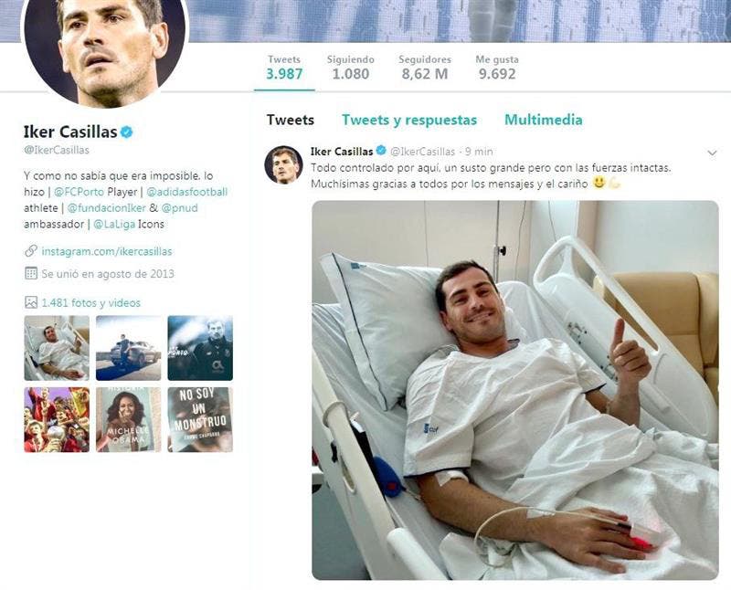 Iker Casillas, los cardiólogos evalúan su recuperación tras sufrir un infarto