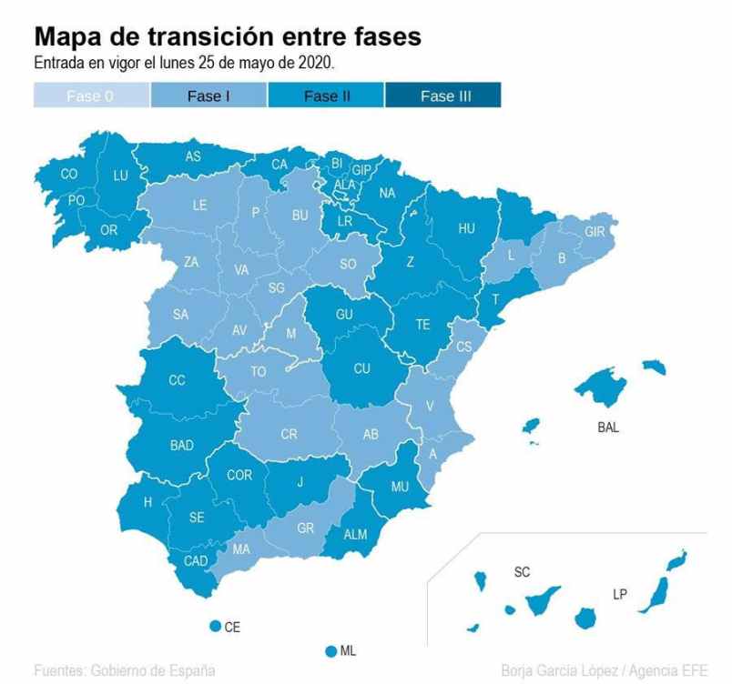 La Comunidad de Madrid, Barcelona y Castilla y León, en fase 1 de la desescalada